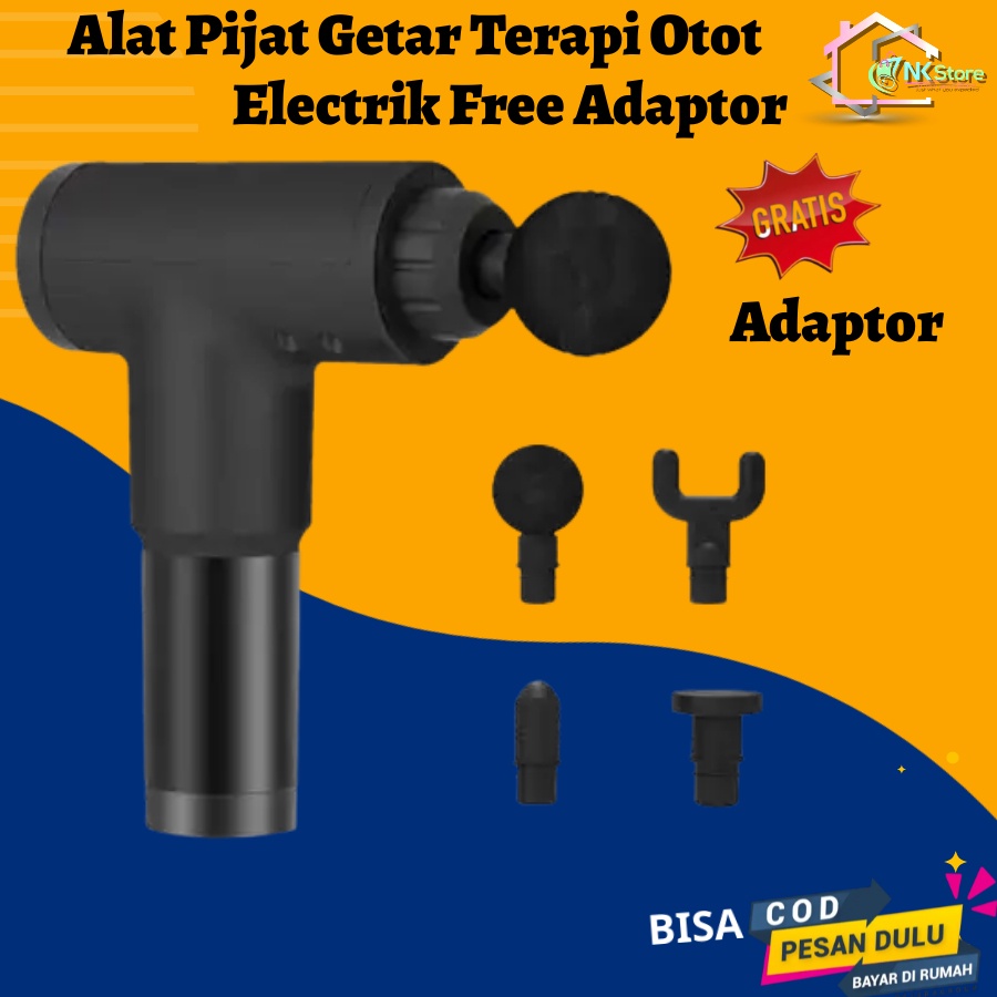 Alat Pijat Elektrik Getar Terapi Otot Pundak Punggung Tangan Massage Gun Therapy Massager Gym Pembentuk Otot Electric MASSAGE GUN Deep Tissue Musle Recharge