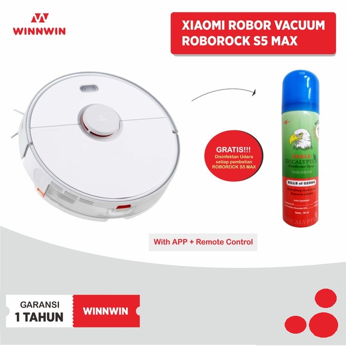 Xiaomi Roborock S5 Max Robot Vacuum Cleaner Global Version Garansi 1th