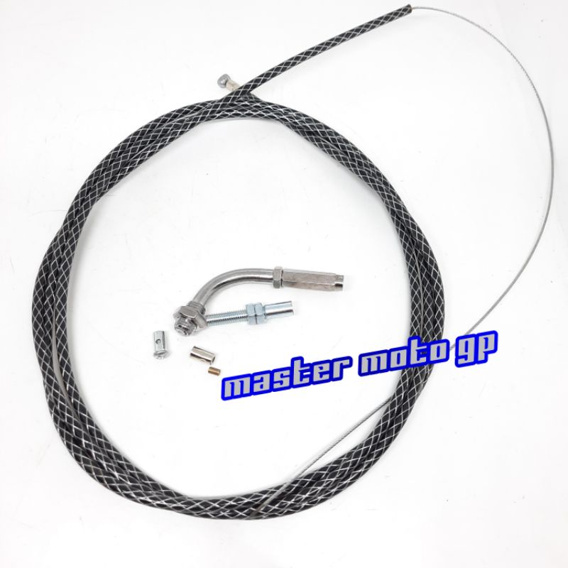 Tali Gas Spontan Serat thailand Domino Kabel gas serat 190cm Universal beat - nouvo - mio - xeon - nouvo - klx - vario - Rxking - Vixion - satria fu - cb - sonic - ninja