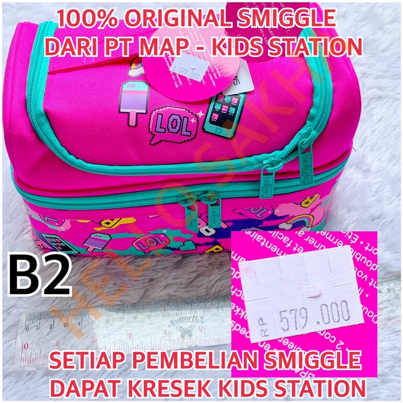 TAS BEKAL SEKOLAH SMIGGLE LUNCH BAG DOUBLE DECKER 100% JAMINAN ORIGINAL