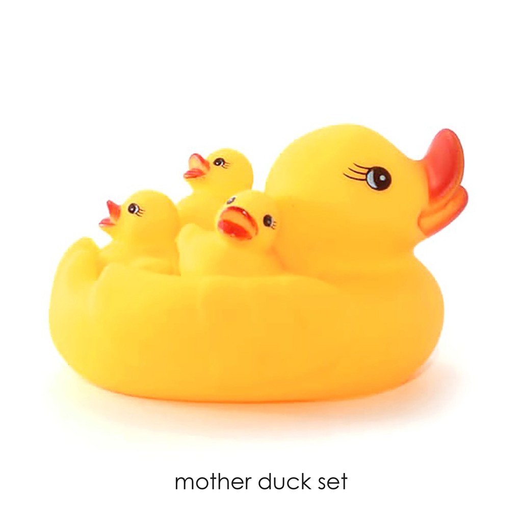 Mainan Bebek Induk  Berenang Set 4 Pcs Mainan Saat Mandi Anak Bisa Bunyi