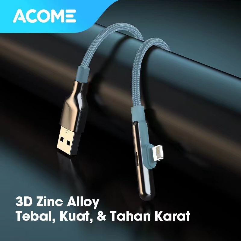 ACOME Gaming Cable Data iPhone Fast Charging Kabel Data iPhone 2.4 A Garansi 1 Thn AWL