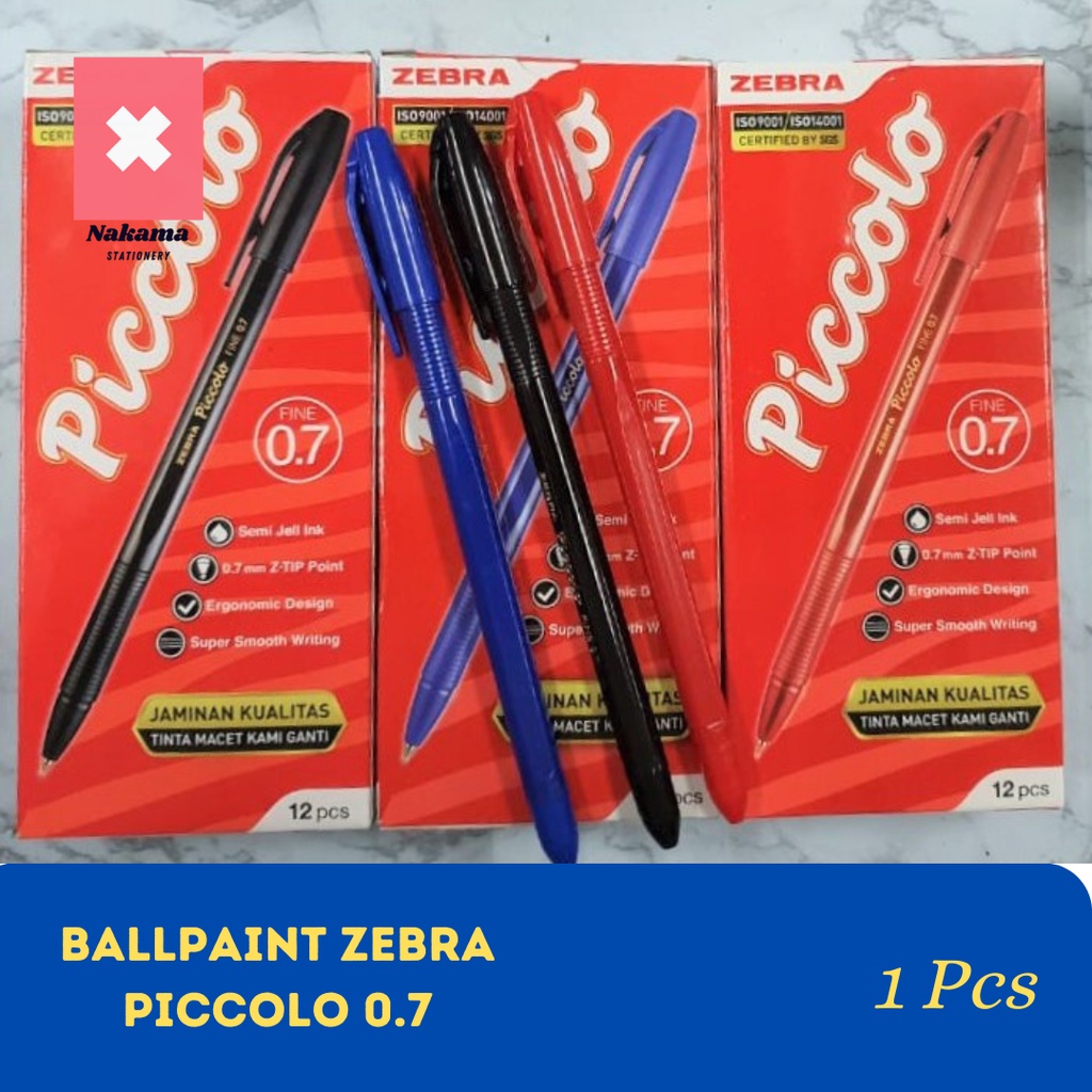 

Pen Piccolo Pena Zebra Pulpen Ballpoint 0.7 Picolo Satuan