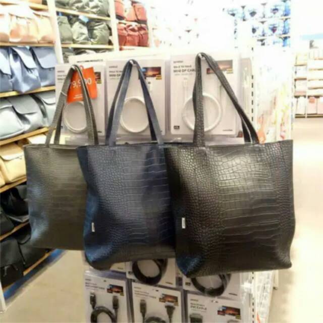 JASA TITIP TAS MINISO TOTE BAG CROCO ORIGINAL