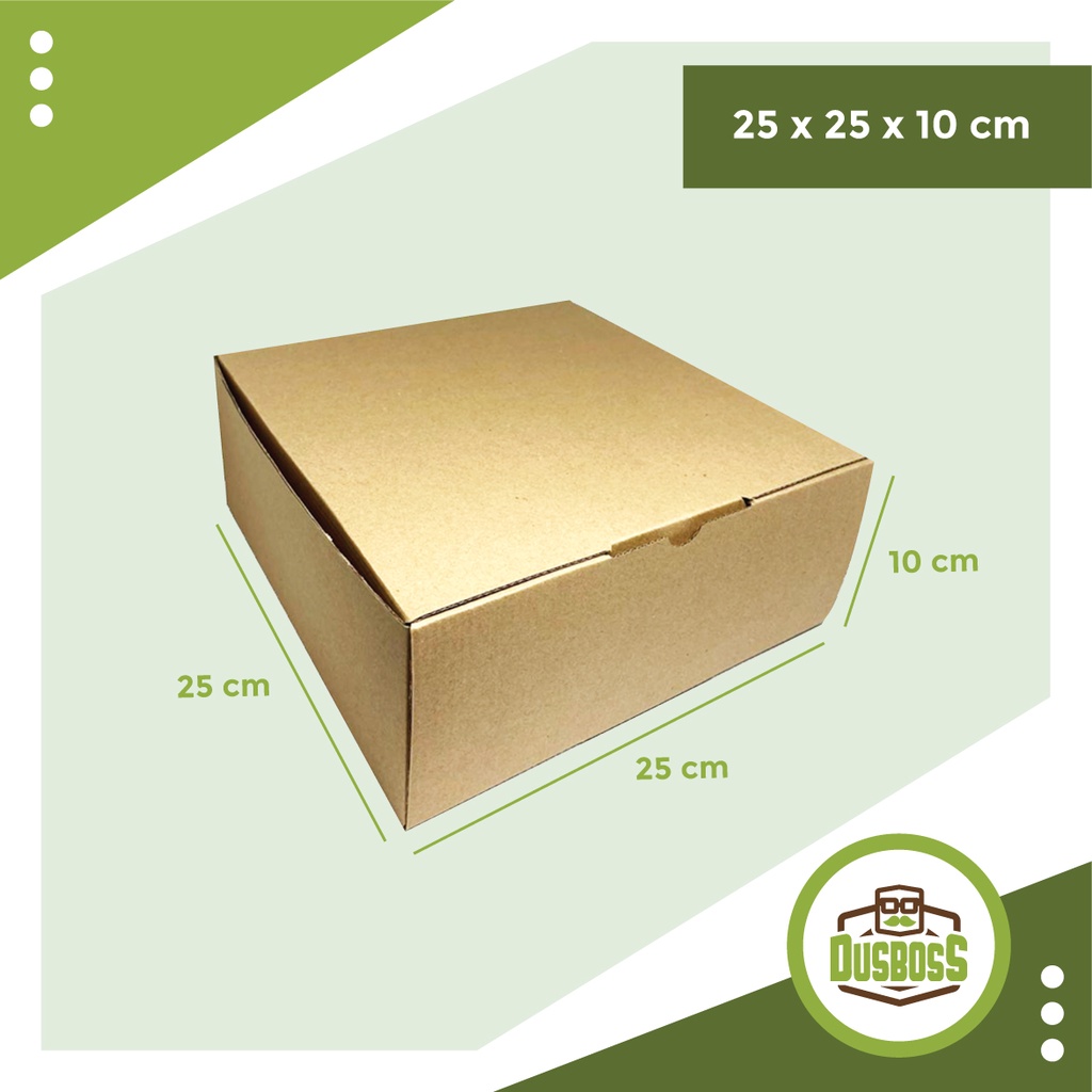 

kardus karton uk. 25 x 25 x 10 cm die cut untuk kotak kue