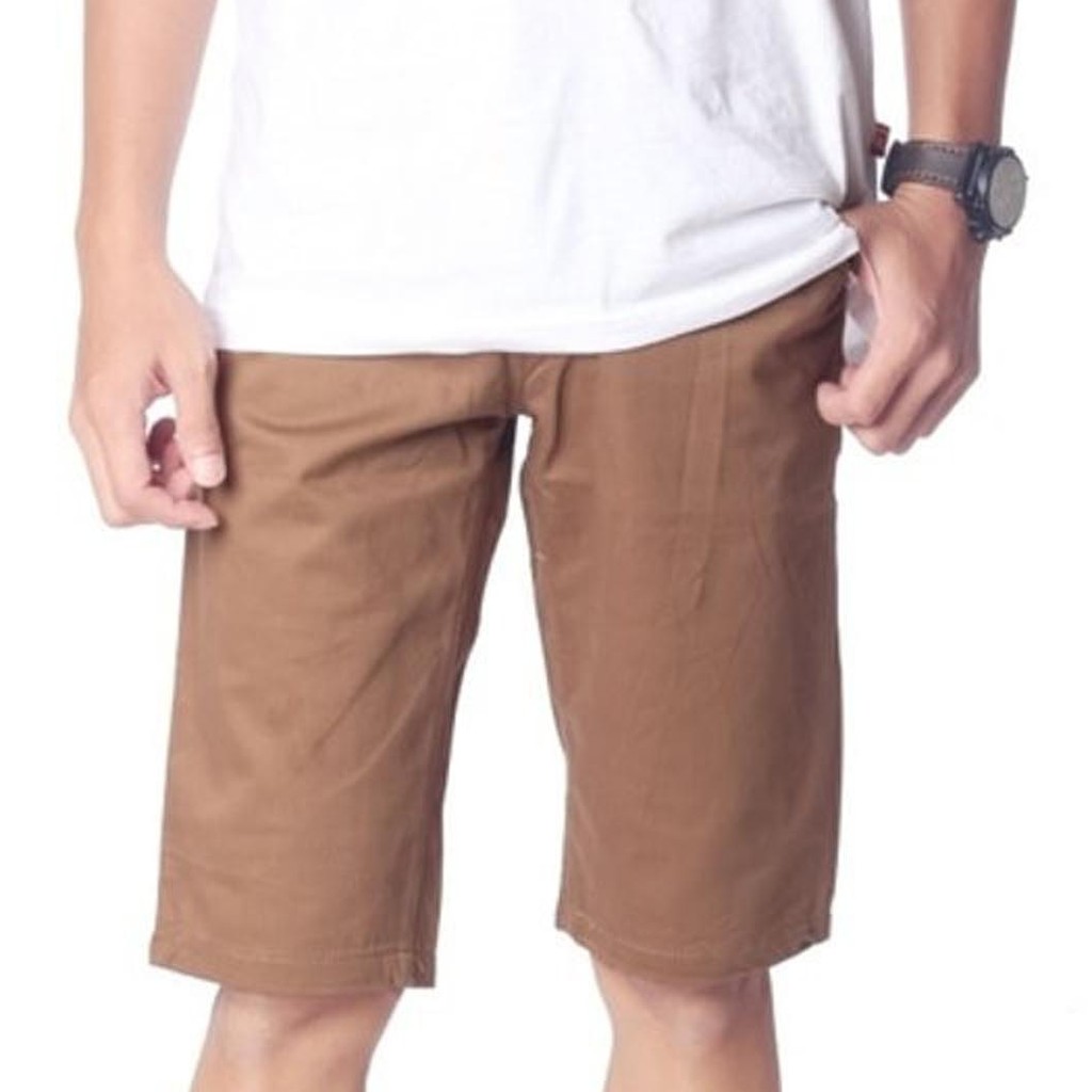 Chino Pendek Pria - Celana Chino Pendek Pria Premium - Chino Original 100% Catton - Mocca