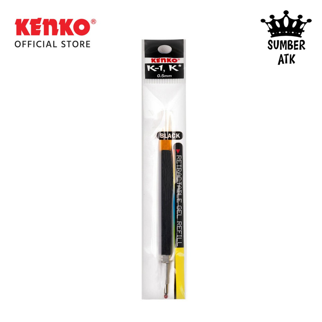 KENKO GEL PEN REFILL K1 Black , Blue / ISI ULANG PENA K1 Hitam dan
