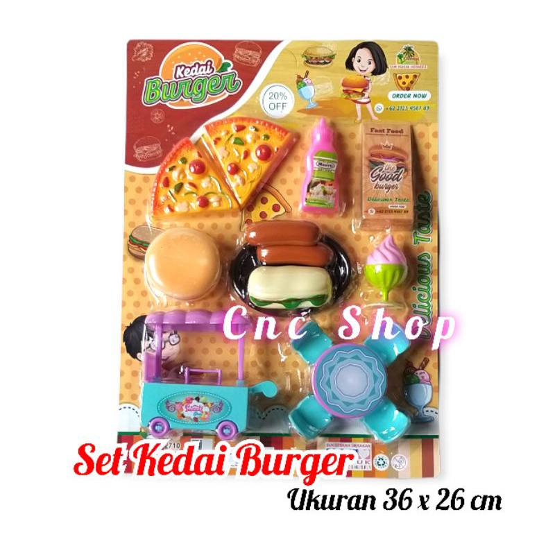 Mainan Masak Masakan Anak Set Kedai Burger Pizza Lucu Murah