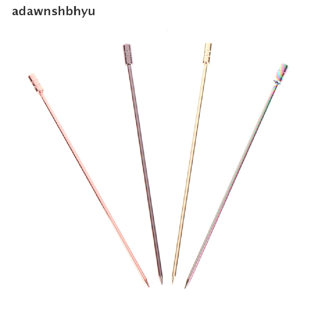 [adawnshbhyu] Stik Cocktail Stainless Steel Stik Buah Reusable Drink Picks Untuk Minuman