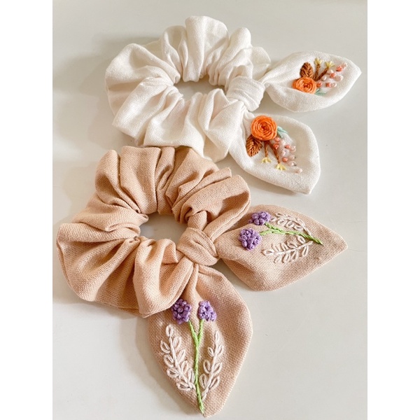 scrunchie bunga sulam