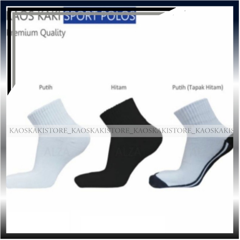Kaos Kaki Olahraga Pria Sport Hitam Putih Pendek / Kaos Kaki Olahraga Pria / Kaos Kaki Dewasa Pria S