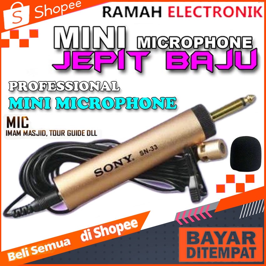 Mic Kabel Mic Kabel Mic Jepit / Mic Kancing Mik Imam Sony SN 33