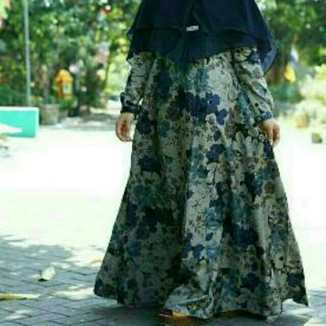 Gamis katun jepang original lyra virna magda katjep busui tangan rempel cotton syari motif batik