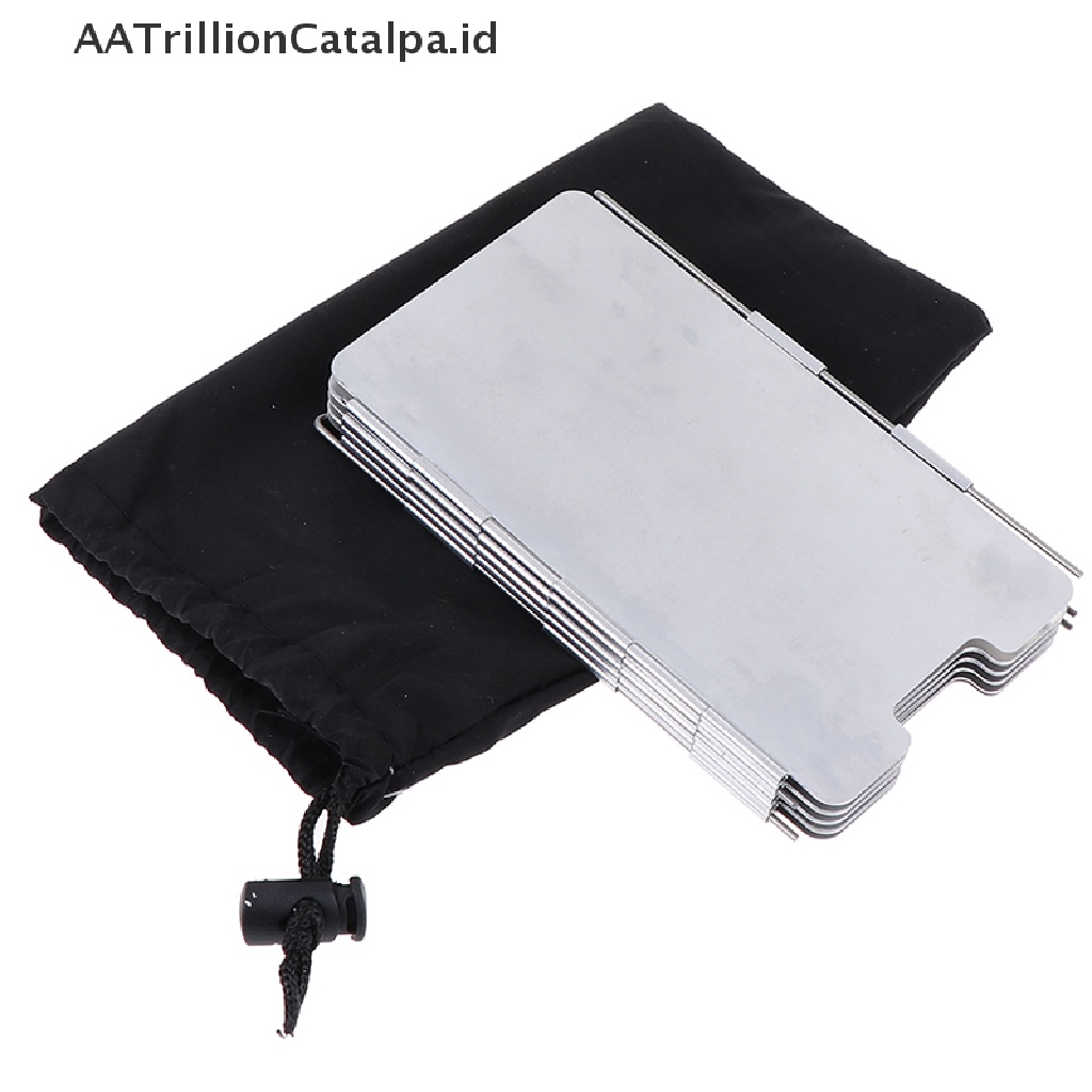 Aatrillioncatalpa 9 Plat Penahan Angin Lipat Untuk Kompor Gas Camping Outdoor