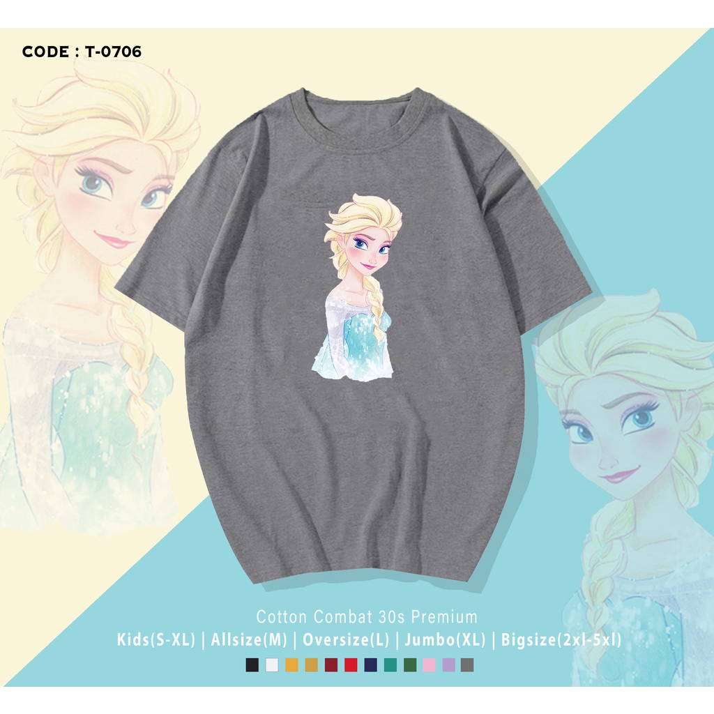 T-SHIRT / KAOS FROZEN ELSA / BEST SELLER / BAHAN COMBED 30S / REAL PIC