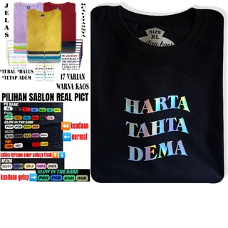 Bisa Custom Kaos Harta Tahta Baju Sablon Hologram  Sablon  