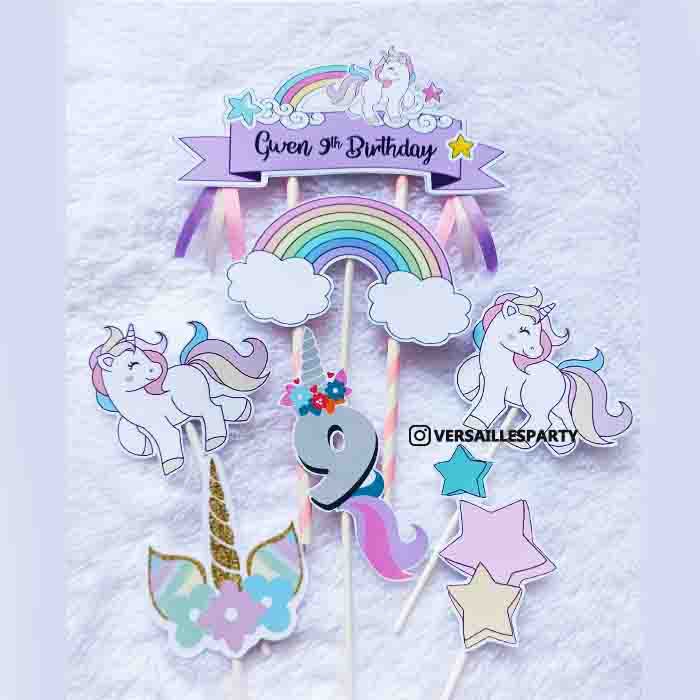 CakeTopperUnicorn/TopperKueUnicorn/HiasanKueUnicorn/DekorasiKueUnicorn