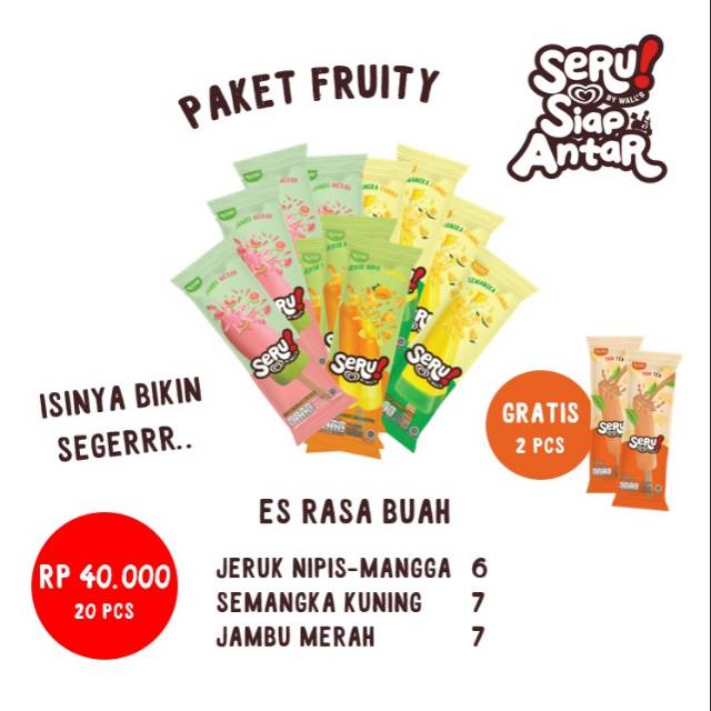 

Paket Rasa Buah Es Krim Walls Seru