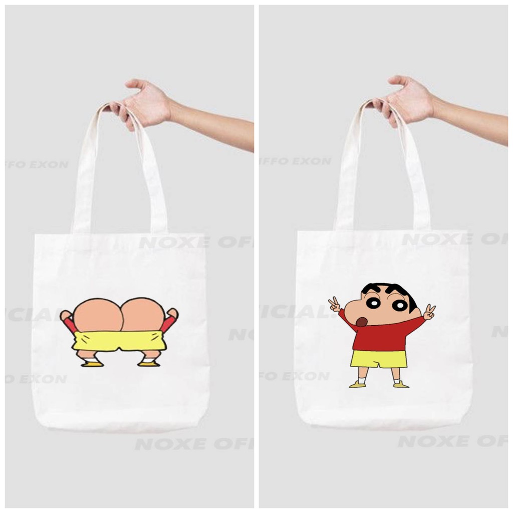 TOTE BAG PRIA DAN WANITA SHINCHAN KARTUN ANAK KECIL JEPANG