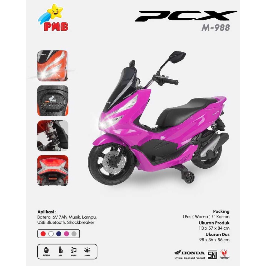 Motor Aki Anak HONDA PCX PMB 988 M988 Mainan Anak Motor , motoran anak murah