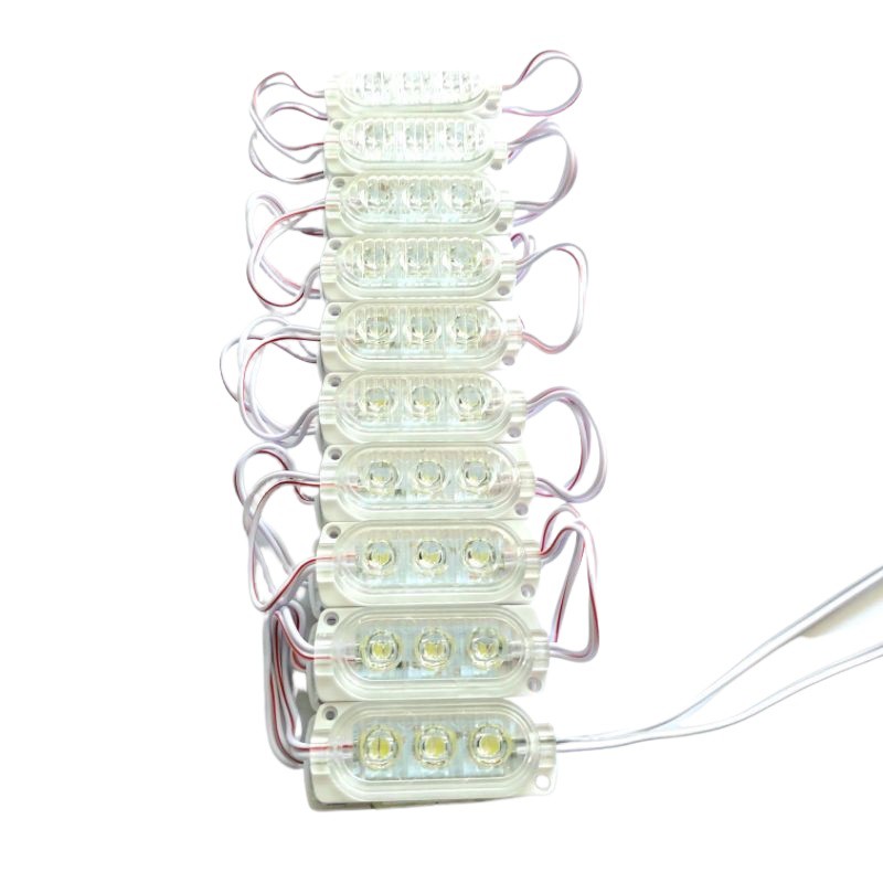Modul Lampu Ultrasonic LED 3 Mata 3W 12Volt 24Volt Supersonic Waterproof 12V 24V 12 Volt 24 Volt Motor Mobil Neon Box