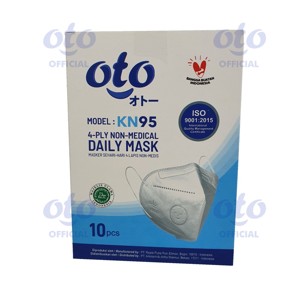 OTO Masker Wajah KN95 Earloop Face Daily Mask 4 lapis isi 10 pcs