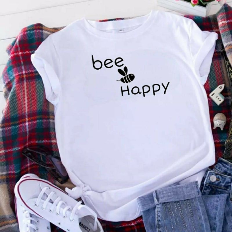 Fourfashion Kaos Wanita BEE HAPPY LB