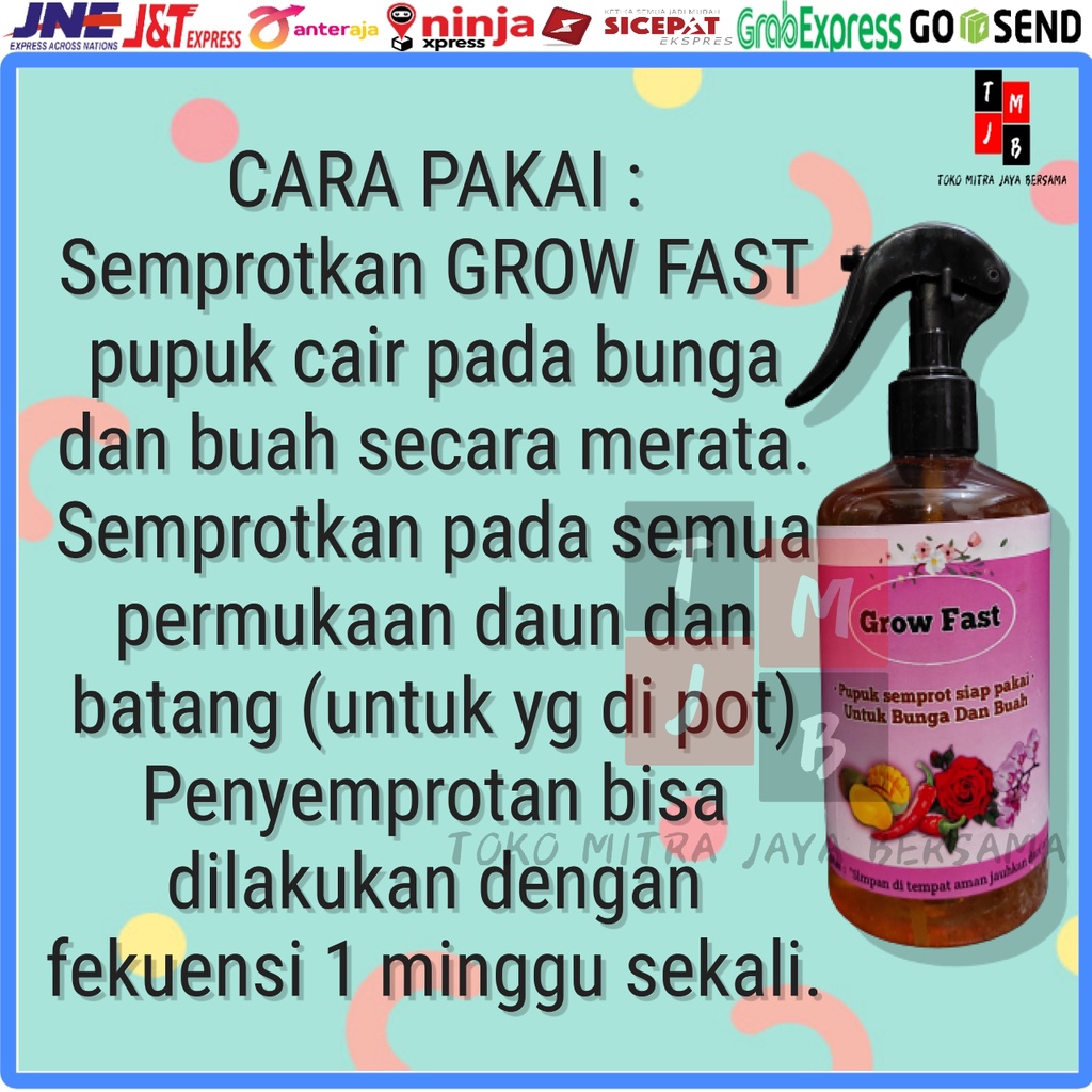 GROW FAST PUPUK SEMPROT CAIR UNTUK TANAMAN BUNGA DAN BUAH 500ML