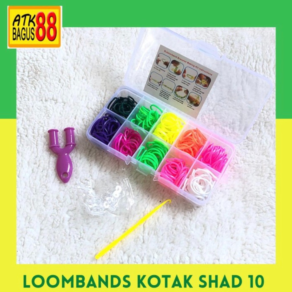 LOOMBAND kotak Shade 10 - Karet Gelang mainan Warna Warni