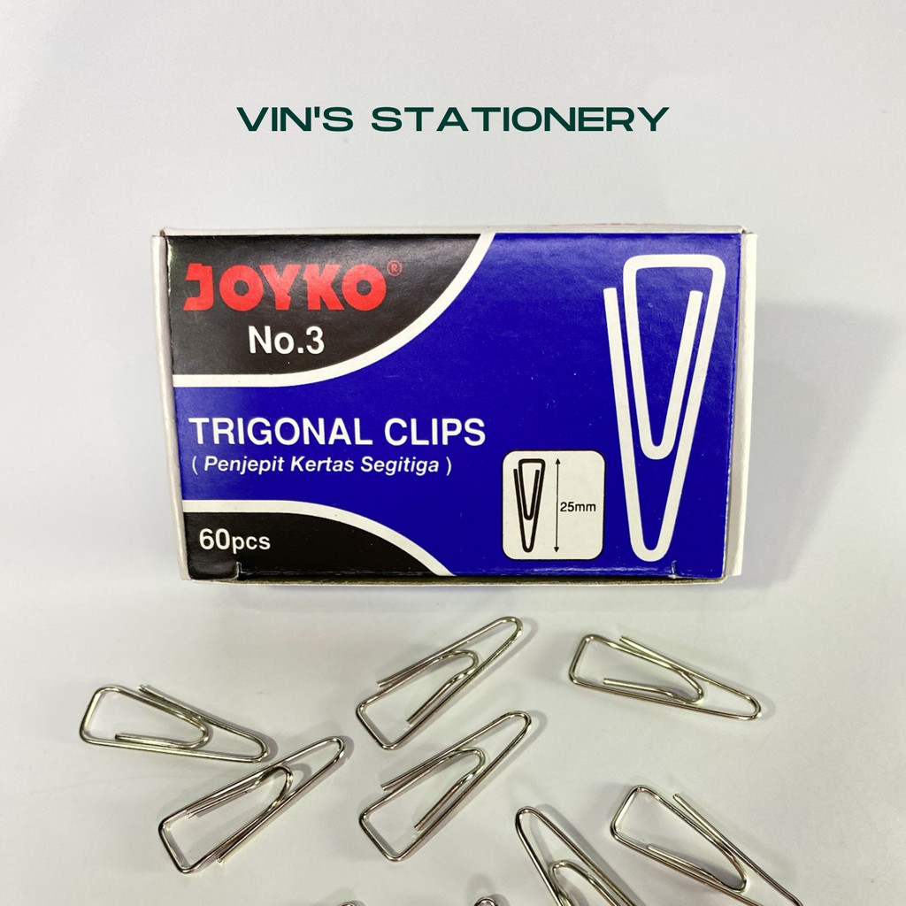 

ORIGINAL JOYKO TRIGONAL CLIPS NO.3 (PENJEPIT KERTAS SEGITIGA)