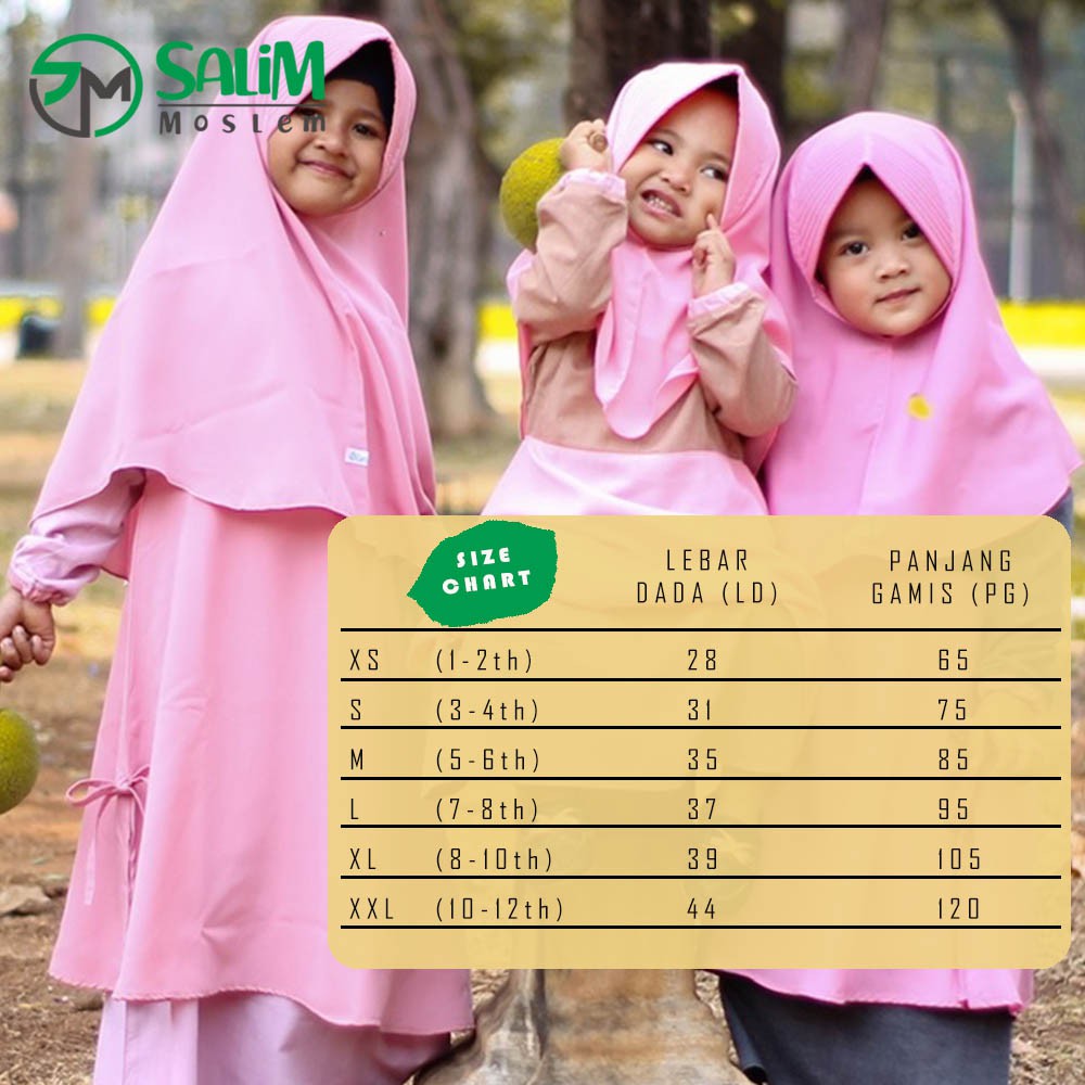 Salim Moslem-BIG SALE!!! Busana Muslim/Gamis Anak Syari Set Kerudung Wolfis Double Layer