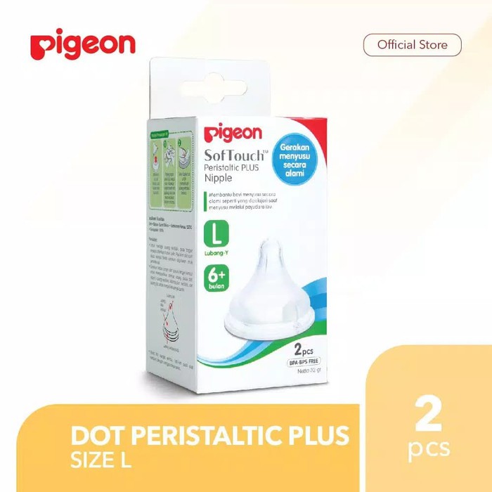 PIGEON Dot Peristaltic Plus Size S M L Isi 2 Pcs (wide neck)