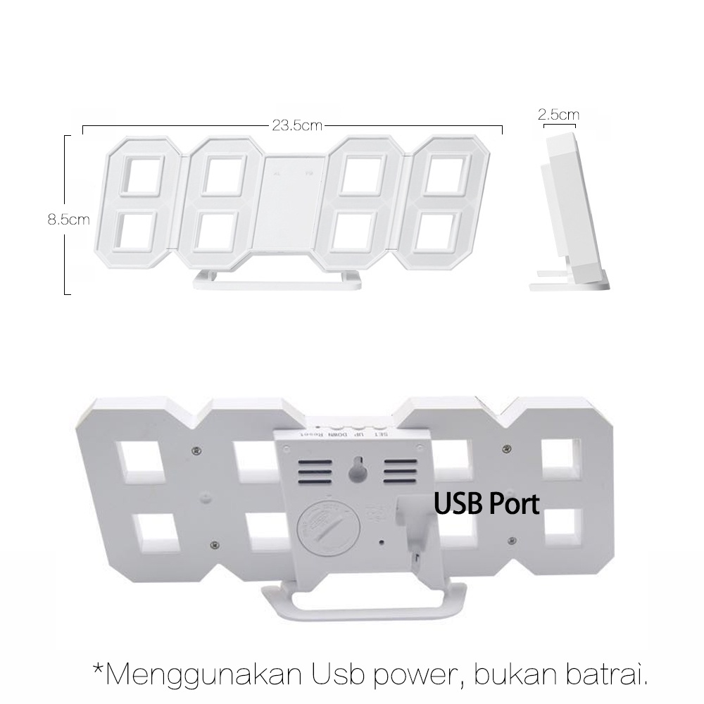 Jam Dinding Digital 3D Clock LED Meja Rovistar