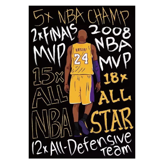 50 pcs Basketball Stickers Kobe Bryant Sticker Waterproof Kids Toy Stickers for Luggage Laptop Phone Skateboard Decal