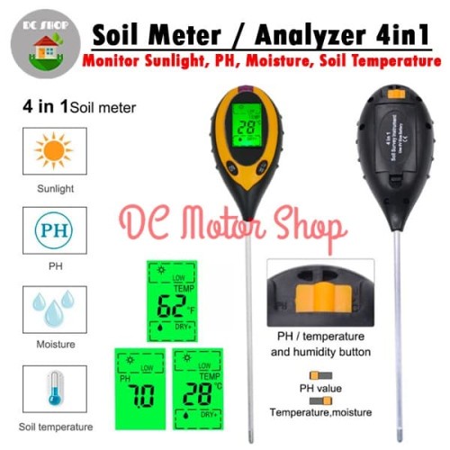Digital Soil Analyzer / Tester / Meter Alat Ukur pH Tanah 4in1 /4 in 1 limited