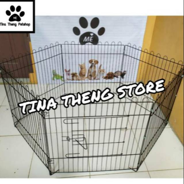 Kandang Anjing Kura Kura Kelinci PAGAR LIPAT 6 SISI 60X60cm-1