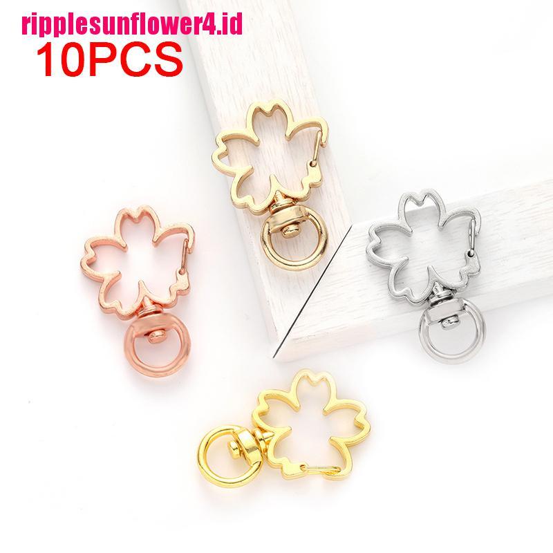 10pcs Gantungan Kunci Bentuk Bunga Sakura Hollow