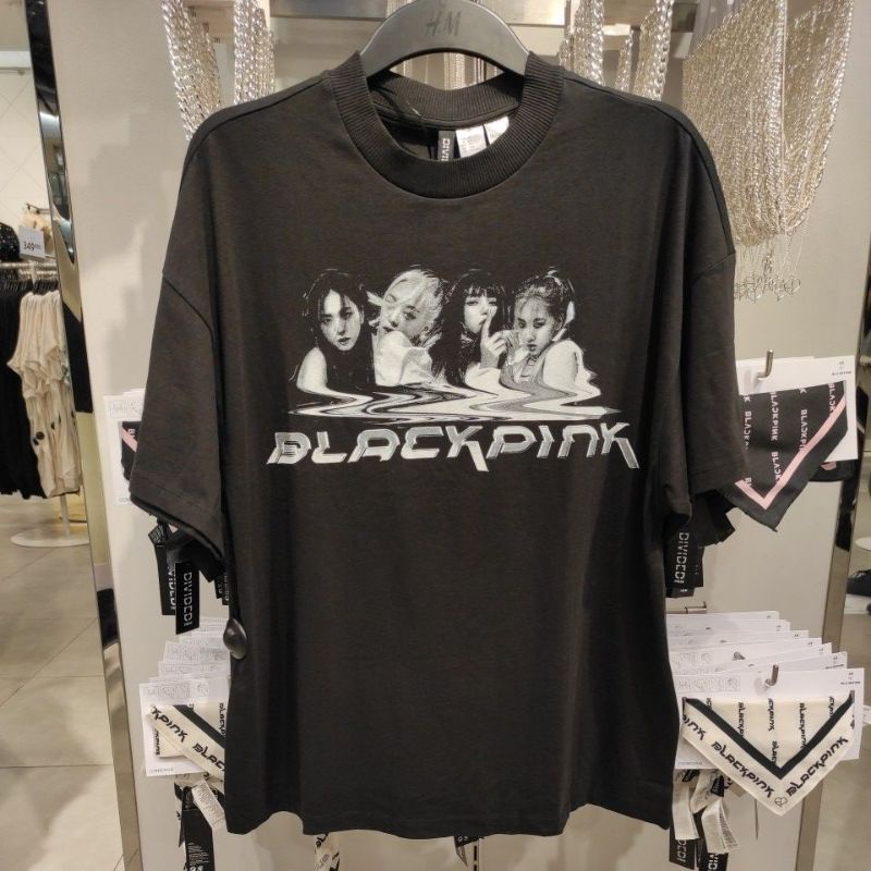 T-shirt Hnm Blackpink HYLT oversized printed H&M Blackpink Original Persiapan Konser Born Pink Legit