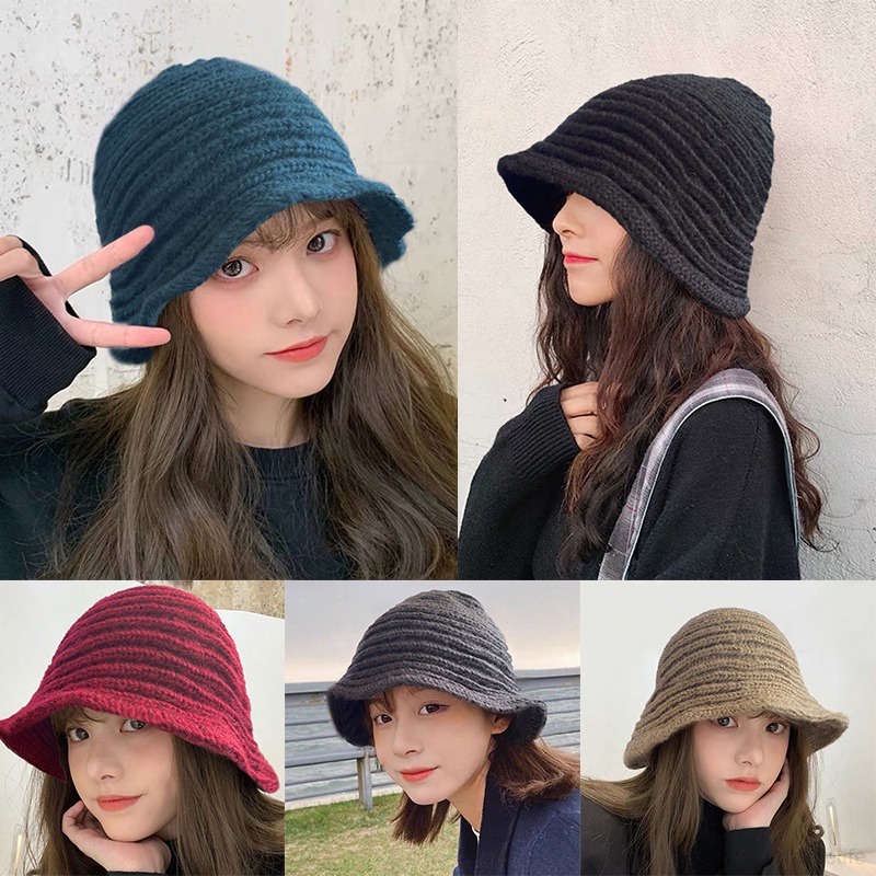 Topi Rajut Bahan Wol Gaya Korea Untuk Wanita