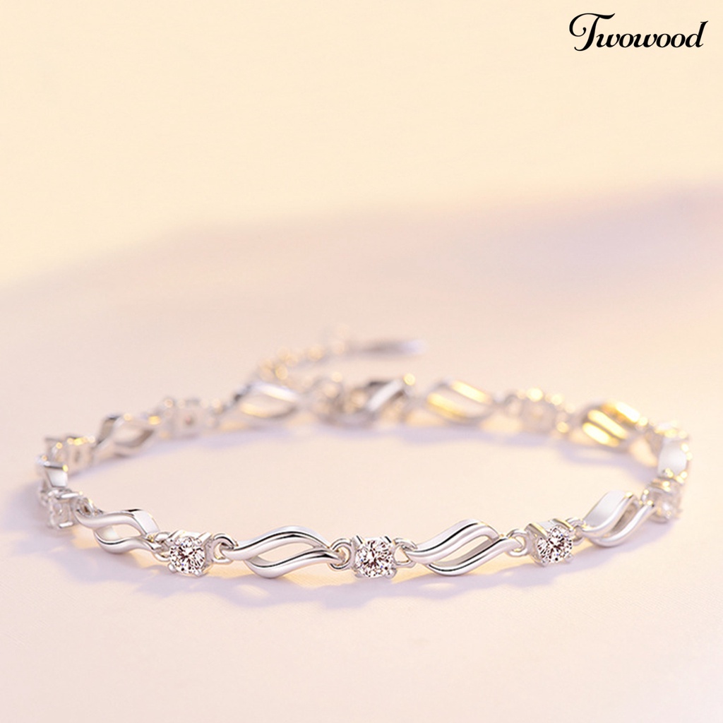 Gelang Rantai Berlian Imitasi Adjustable Untuk Wanita