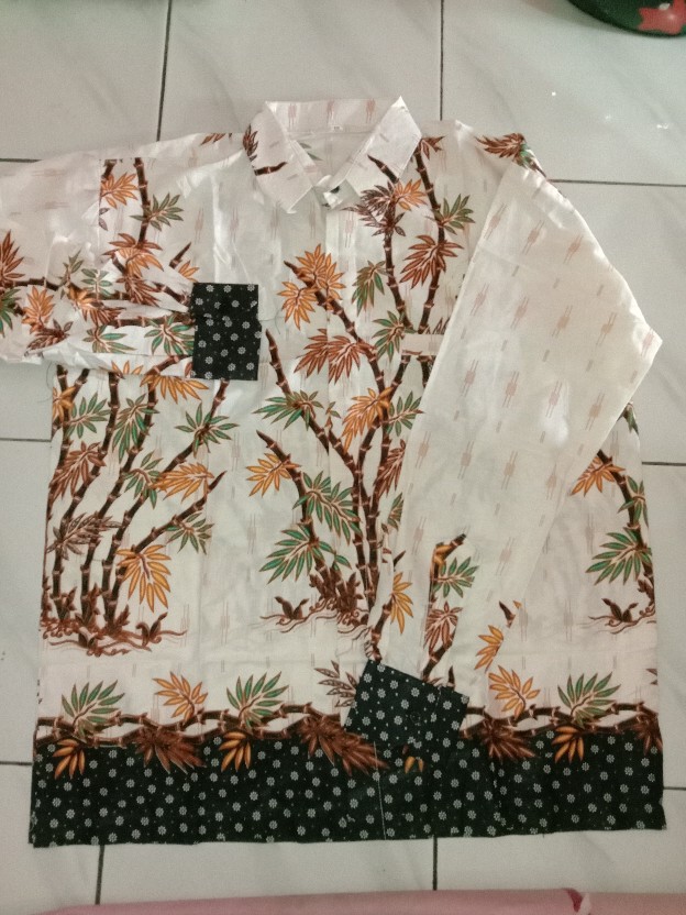 Couple Batik Asli Pekalongan Bambu Klasik Sedia Anak Cowok Dan Cewek Size Lengkap M-xxxxl
