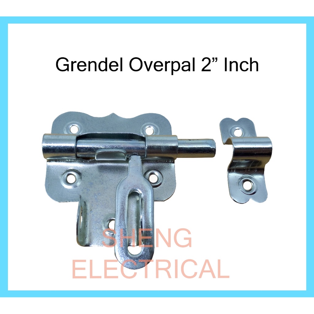Grendel Overpal 2" Inci In Gembok Slot Pengaman Pintu Jendela Gudang 2 Inch Gerendel Selot