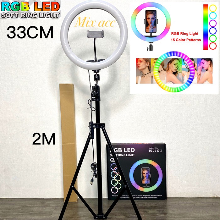 MIXIO Ring Light RGB 33CM + 2M Led Rainbow TRIPOD Video LED TIKTOK