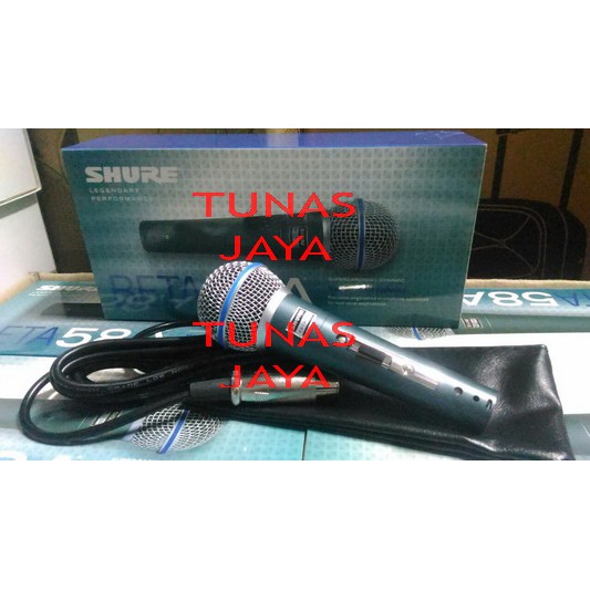 Mic Shure Beta 58A SWITCH On Off Mic Kabel Profesional