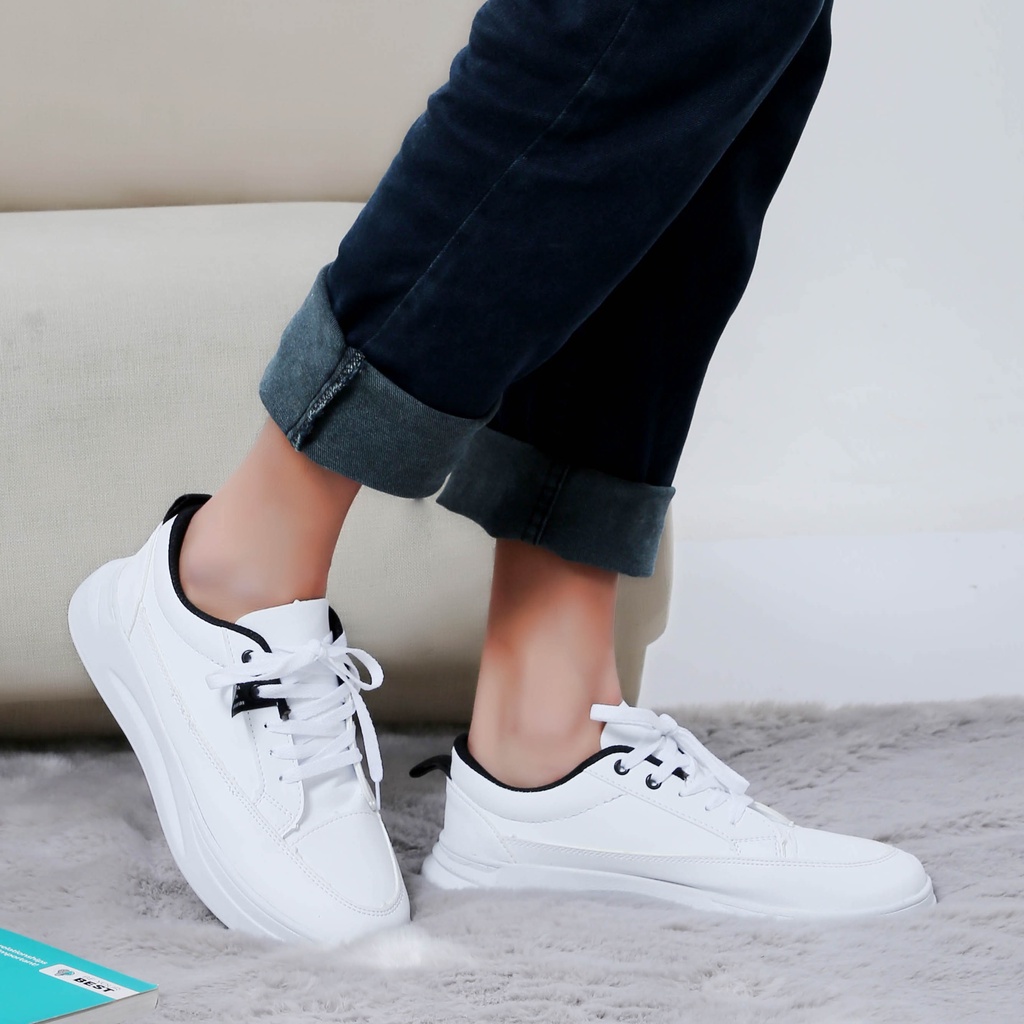 Sepatu Wanita Sneakers Sport Boyscode Hyunbin Putih / Sepatu Kets Wanita / Sepatu Running Wanita Terbaru