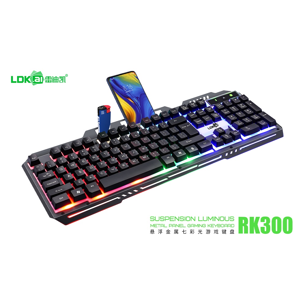 LDKAI Gaming Keyboard RGB LED - RK300 - Black