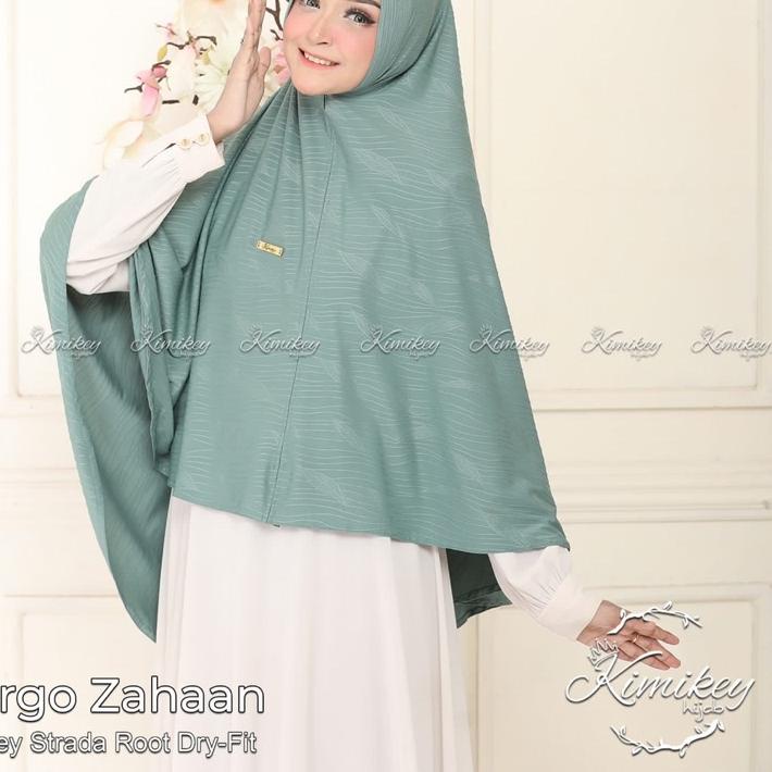 ⇔ Bergo ZAHAAN Kimikey Hijab Khimar Jumbo Kerudung Instan Jersey Strada Root Dry Fit Motif Daun Polo