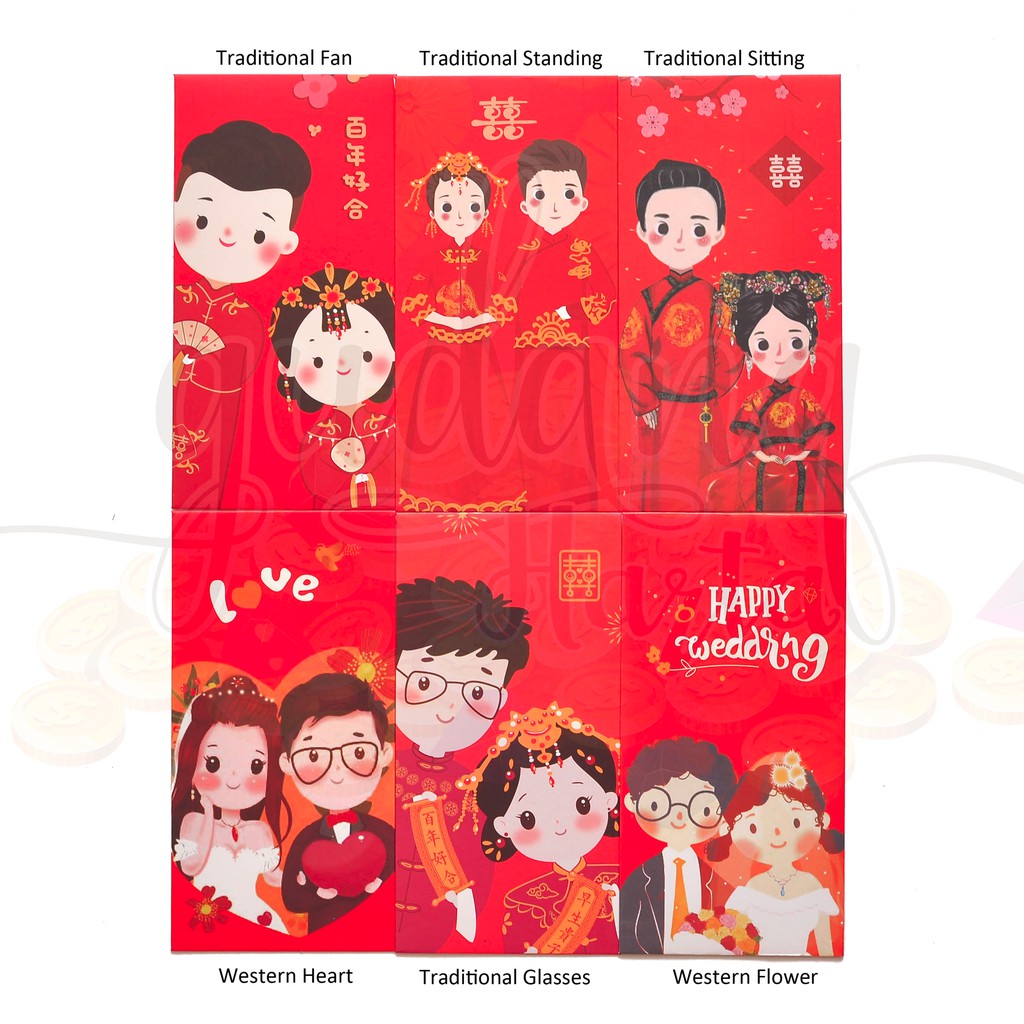 Amplop Happy Wedding Angpao Shuangxi Lucu Unik Love Premium Gh 301391