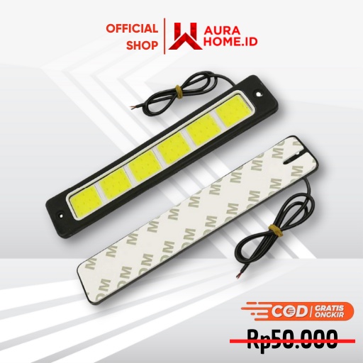 Lampu Fog Light DRL Mobil LED COB 190 x 35 mm 6 W / Lampu Kabut Foglamp Mobil LED Putih Kuning Avanz