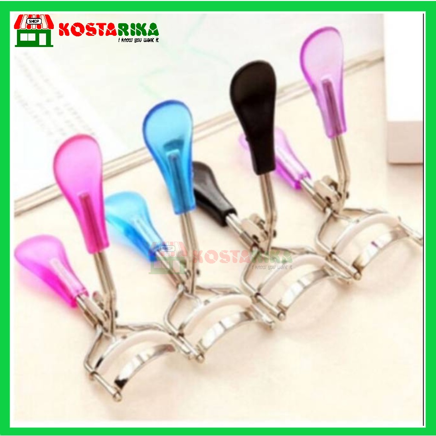 Penjepit Bulu Mata Stainless Steel dengan Bantalan Eyelash Curler Pelentik Bulu Mata